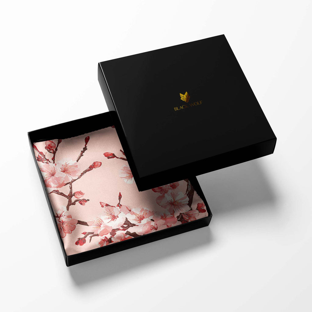 PINK CHERRY BLOSSOM SILK POCKET SQUARE