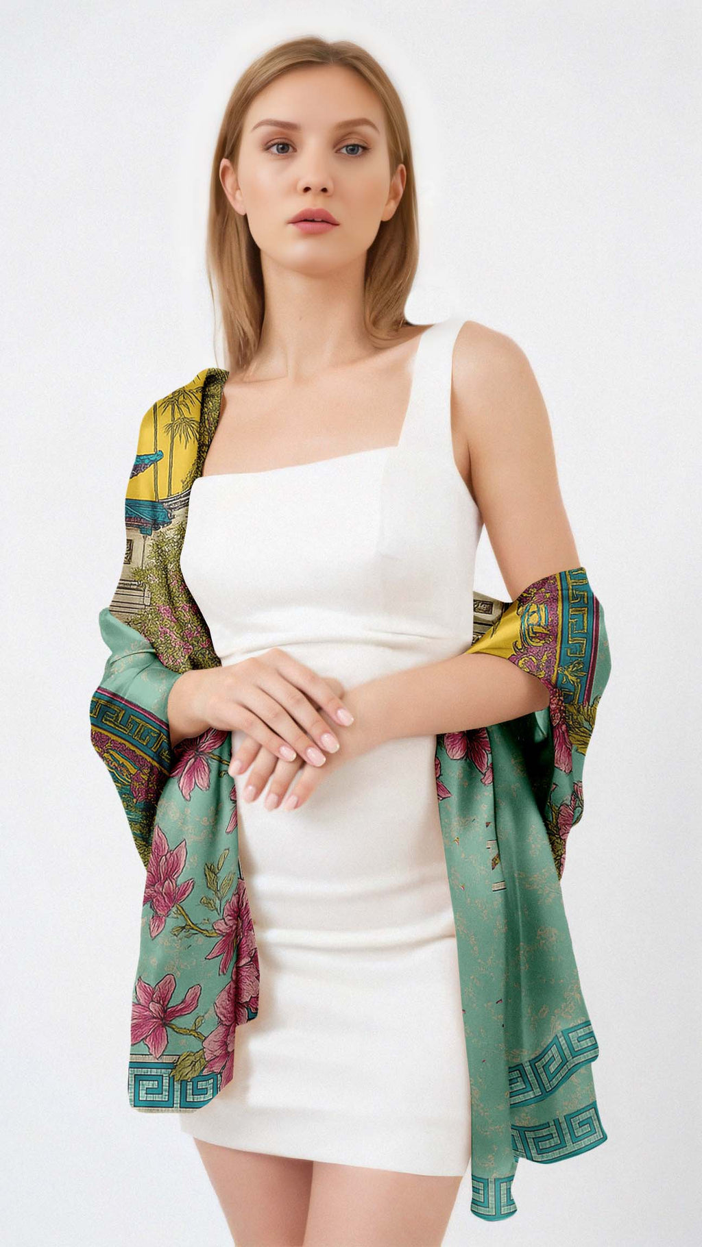 BLOOM SANCTUARY SILK LONG LADIES SCARF