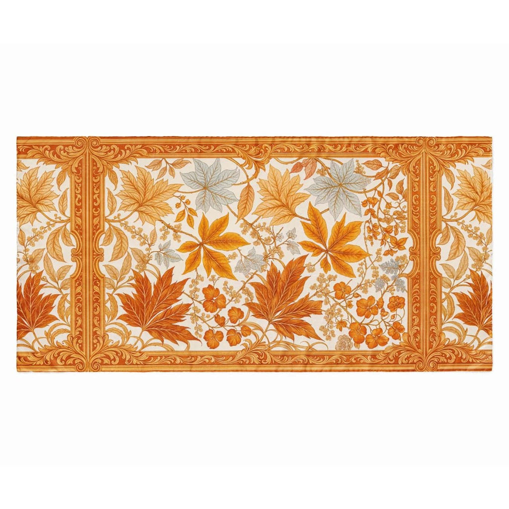 GOLDEN FOLIAGE SILK LONG LADIES SCARF