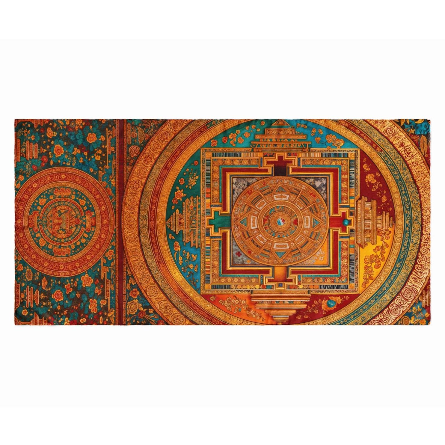 SACRED DHARMA MANDALA SILK LONG LADIES SCARF