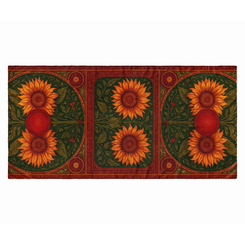 VIBRANT SUNFLOWER SILK LONG LADIES SCARF