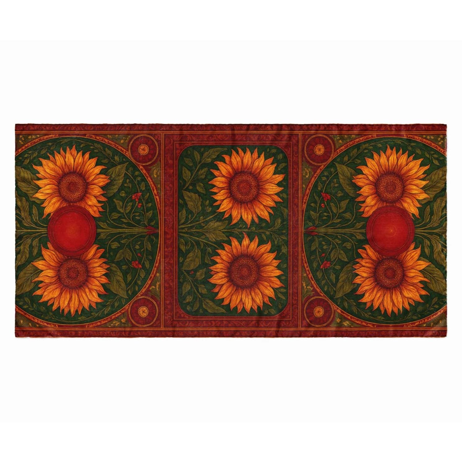 VIBRANT SUNFLOWER SILK LONG LADIES SCARF