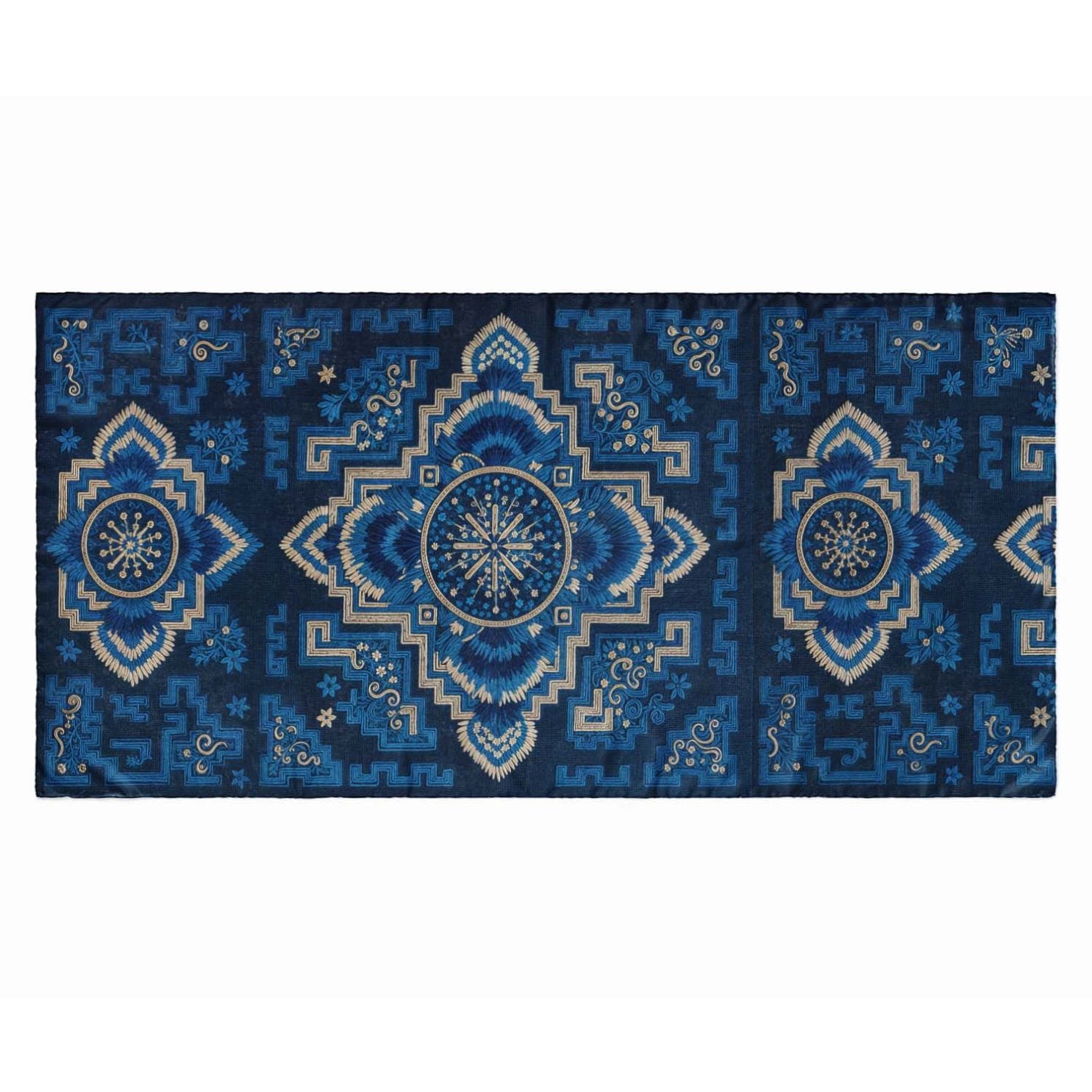 ROYAL INDIGO SILK LONG LADIES SCARF