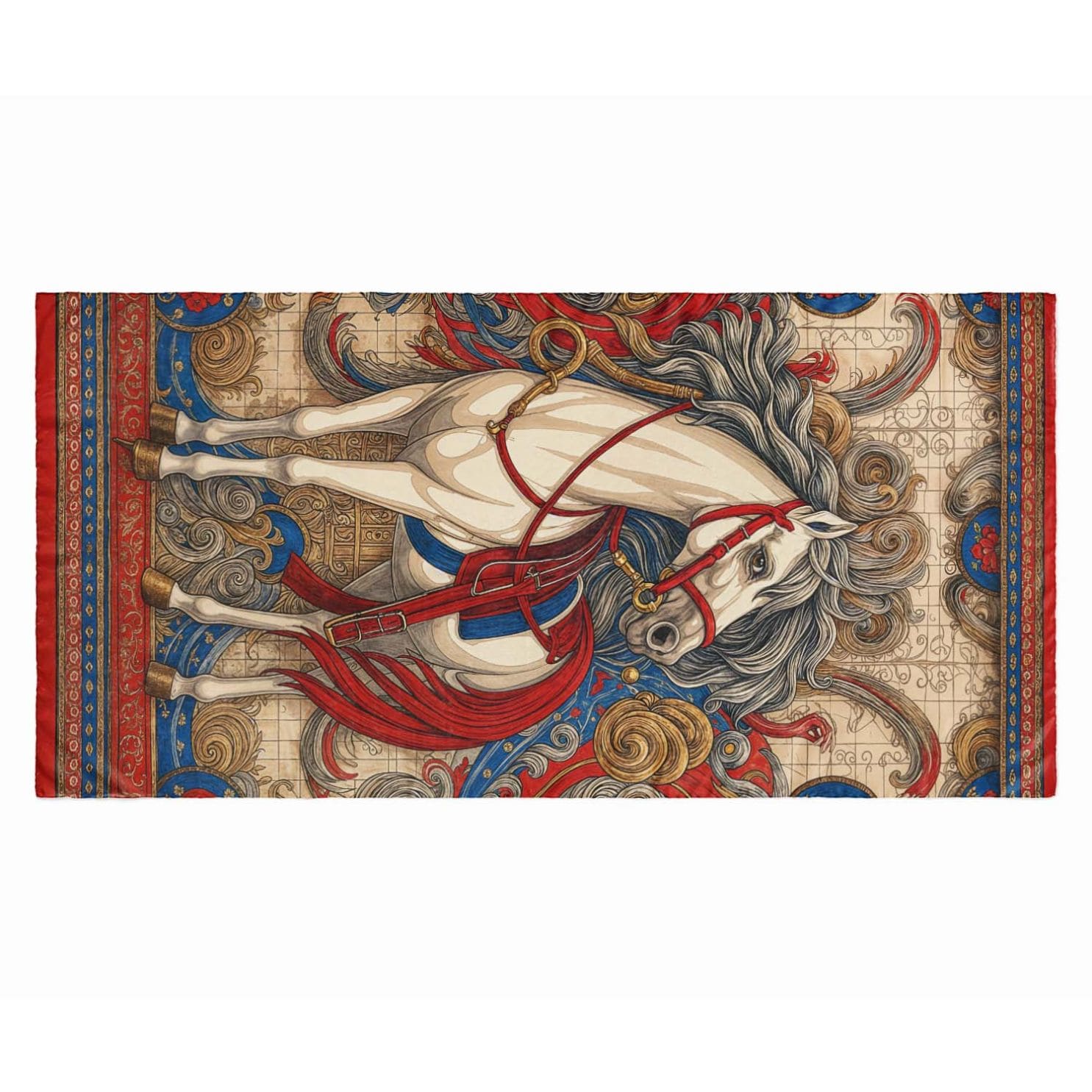 ROYAL EQUESTRIAN MAJESTY SILK LONG LADIES SCARF