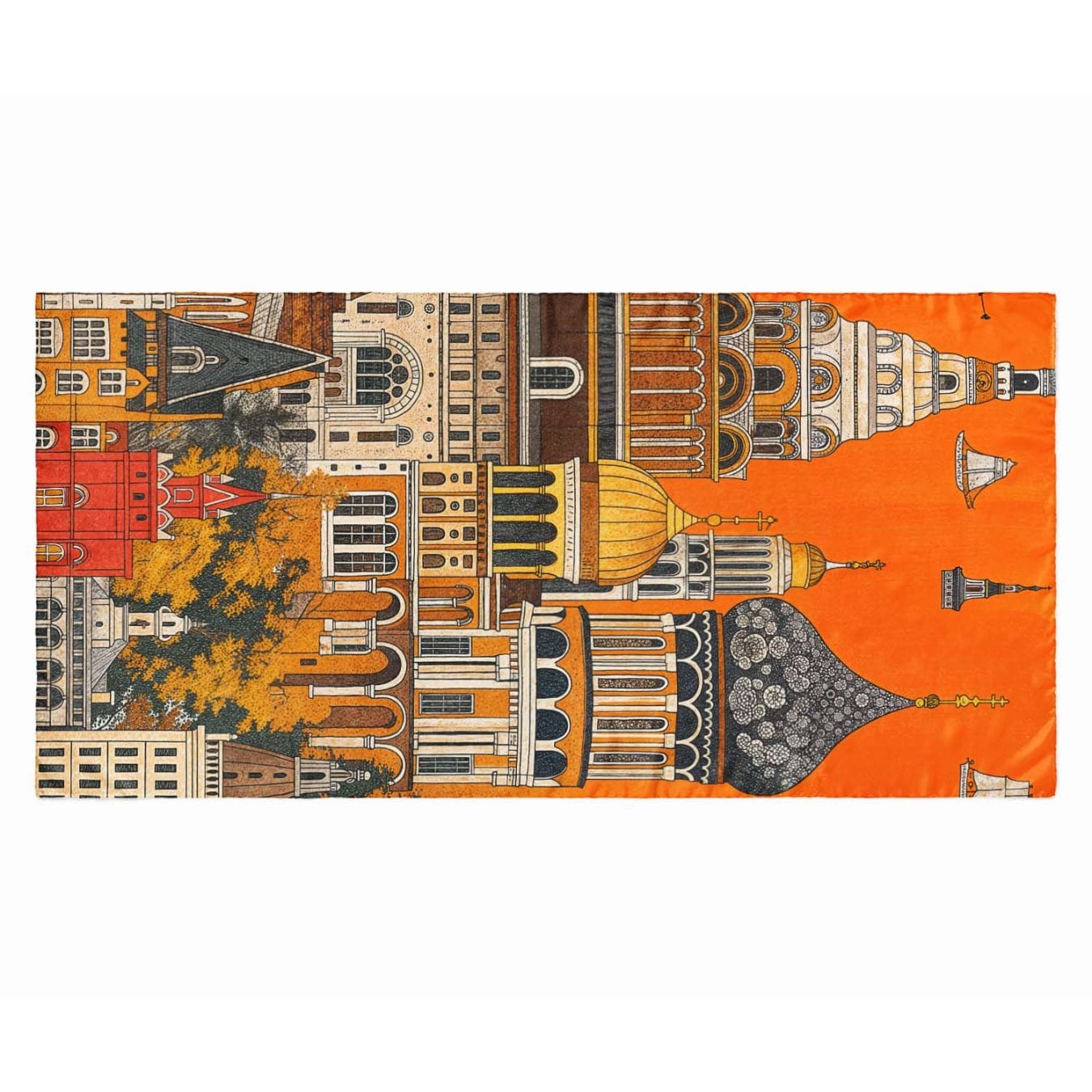 ARCHITECTURAL MOSAIC SILK LONG LADIES SCARF