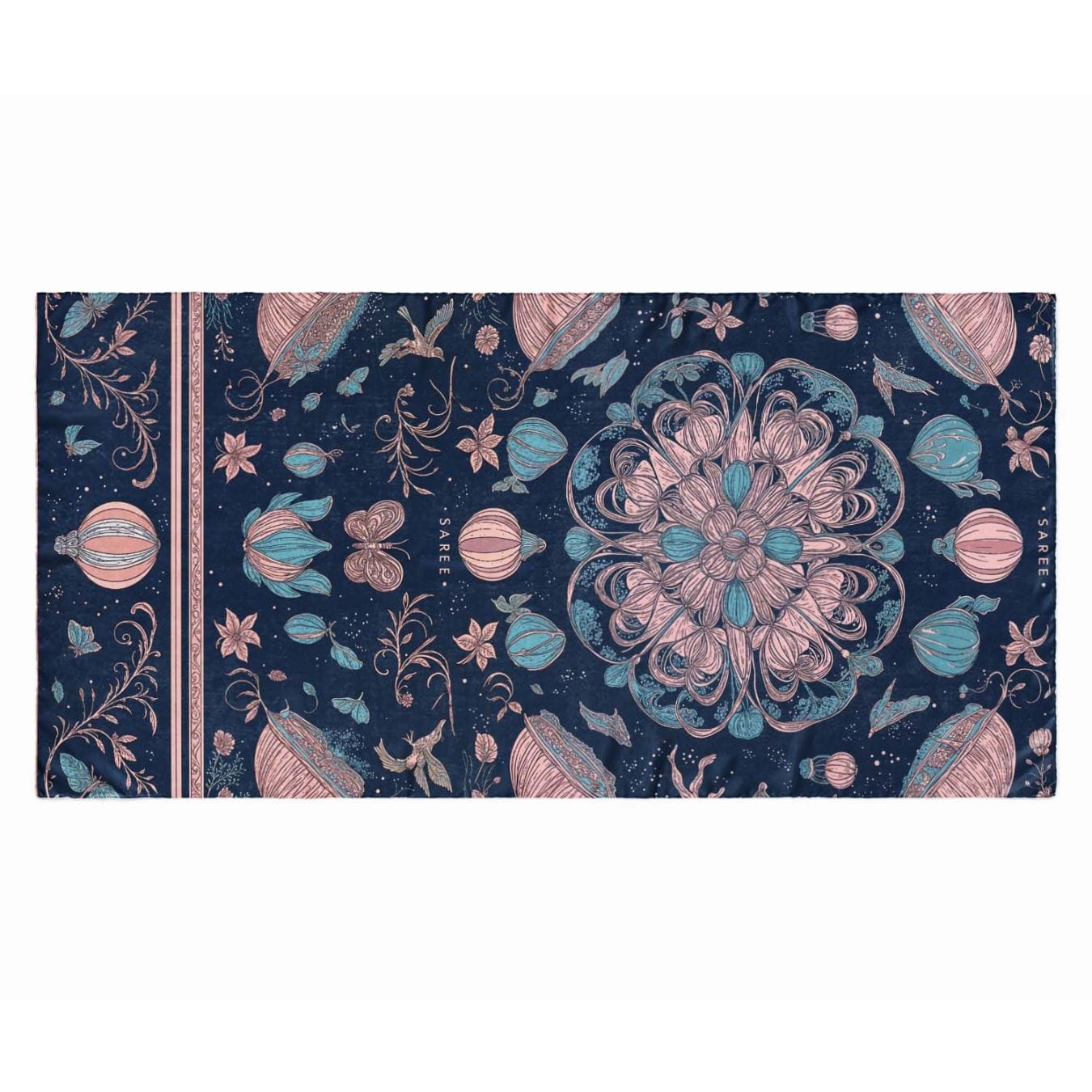 CELESTIAL FLORAL SILK LONG LADIES SCARF