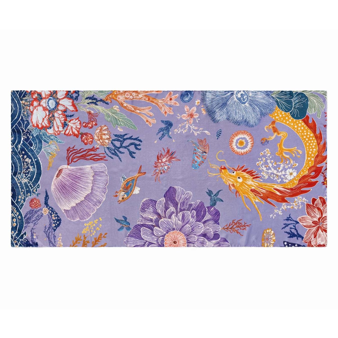 DRAGON BLOOM FANTASIA SILK LONG LADIES SCARF