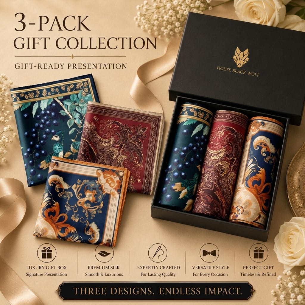 PACK OF 3 POCKET SQUARES