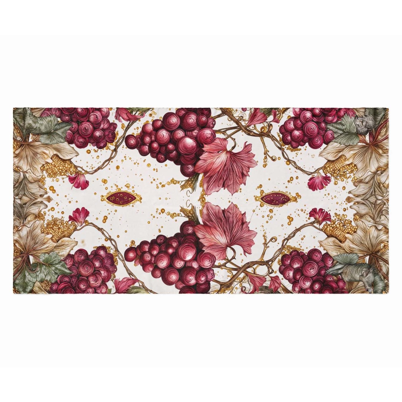 CRIMSON GRAPE BLOOM SILK LONG LADIES SCARF
