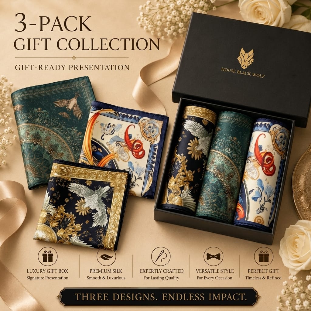 PACK OF 3 POCKET SQUARES