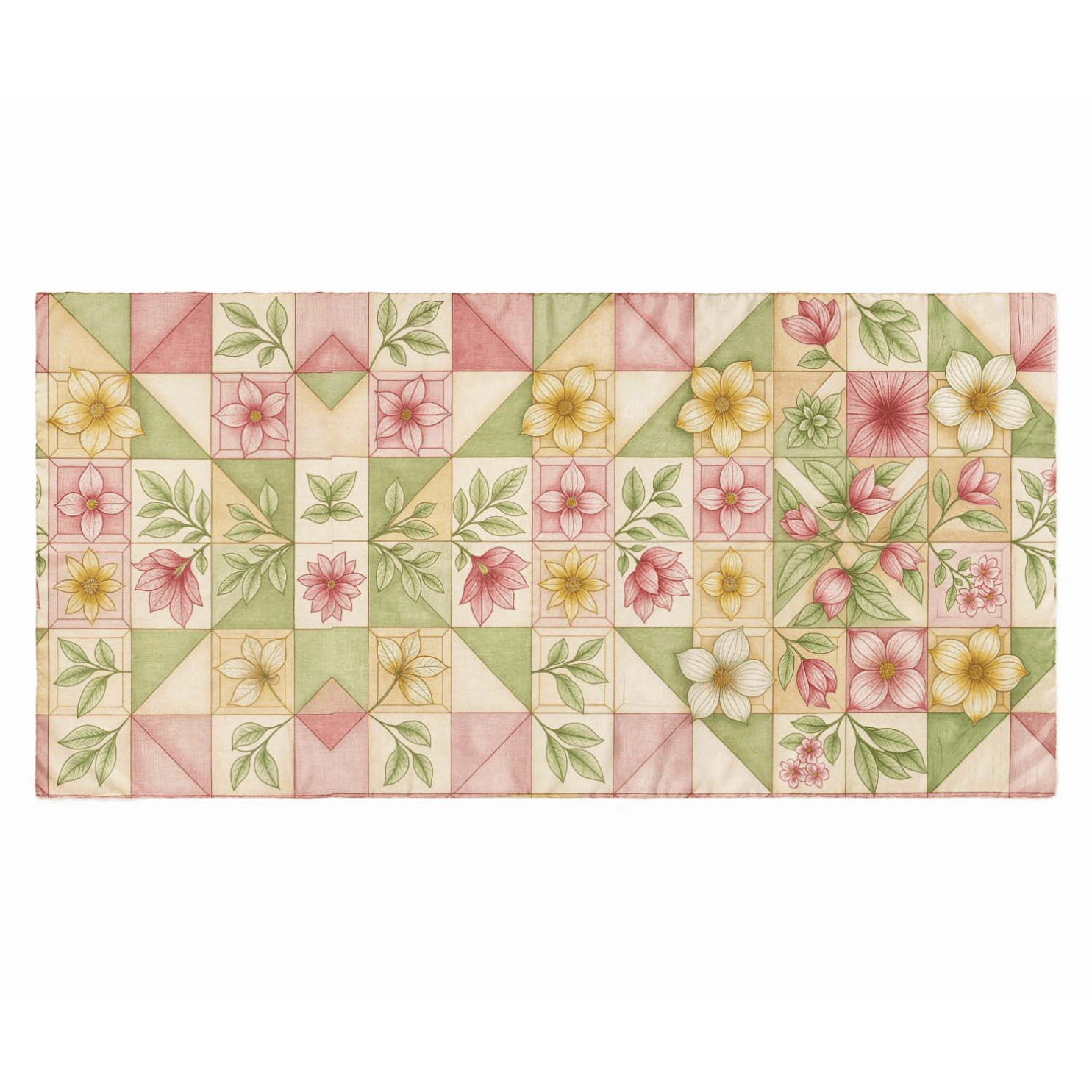 PASTEL BOTANICAL SILK LONG LADIES SCARF