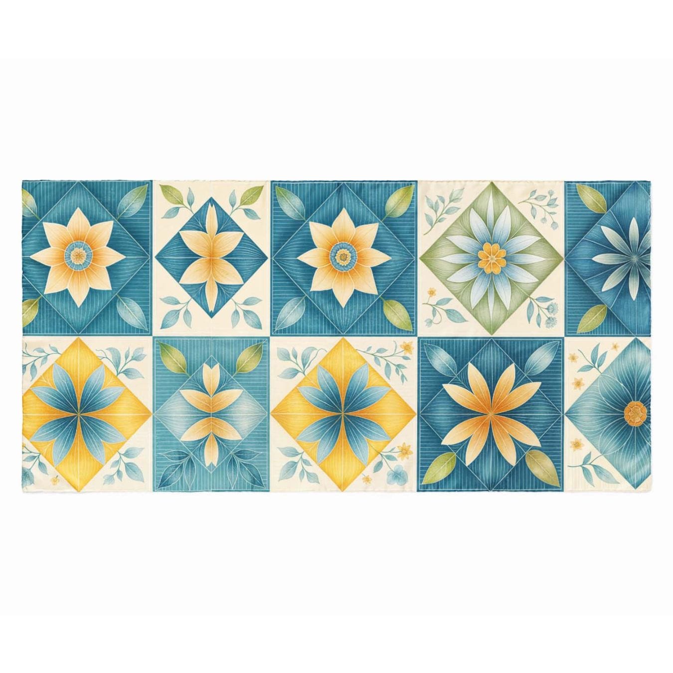 FLORAL MOSAIC SILK LONG LADIES SCARF