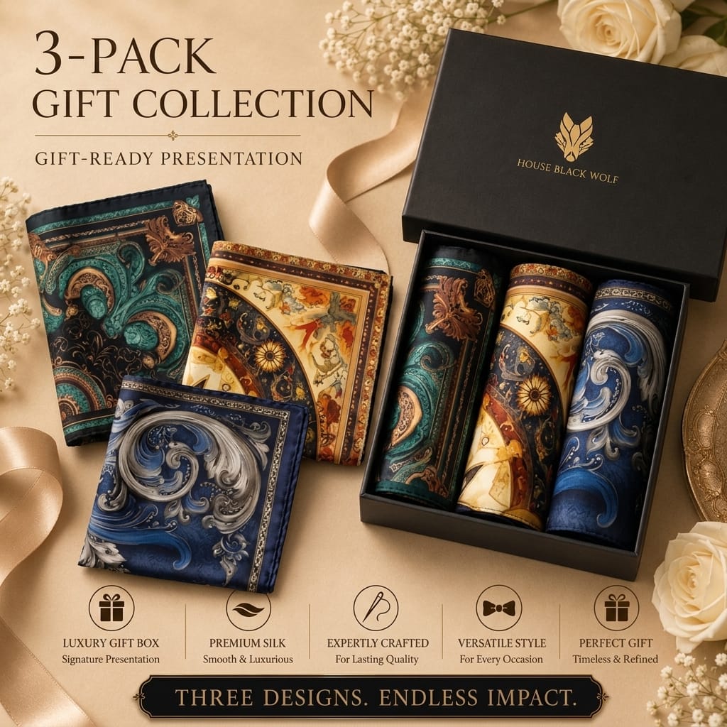 PACK OF 3 POCKET SQUARES