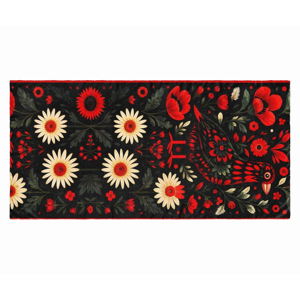 FLORAL OF ANIMAL SILK LONG LADIES SCARF