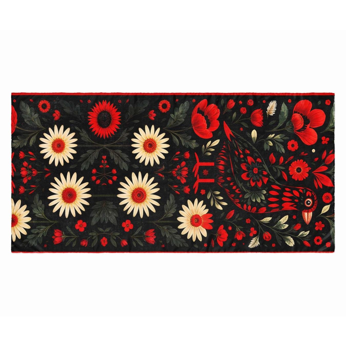 FLORAL OF ANIMAL SILK LONG LADIES SCARF