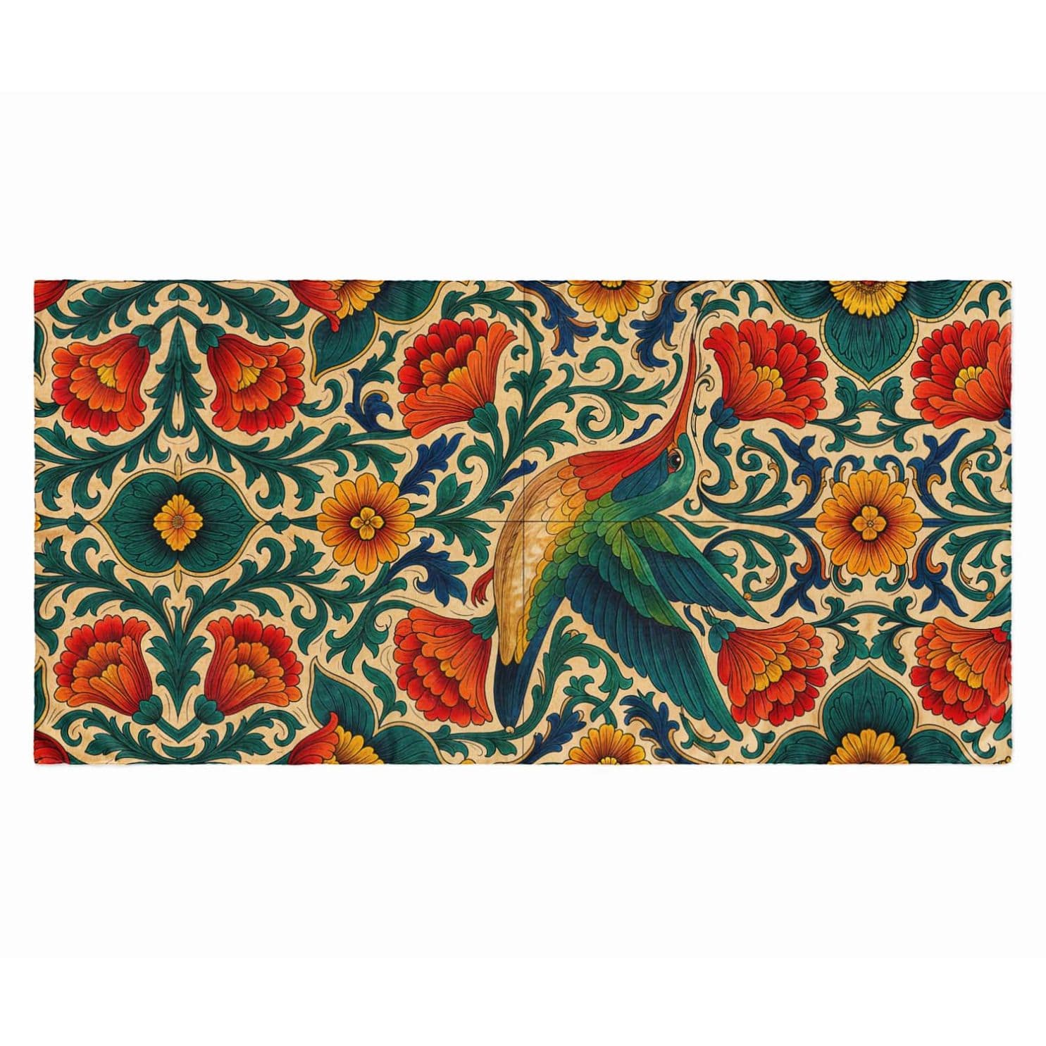 ROYAL HUMMINGBIRD SILK LONG LADIES SCARF