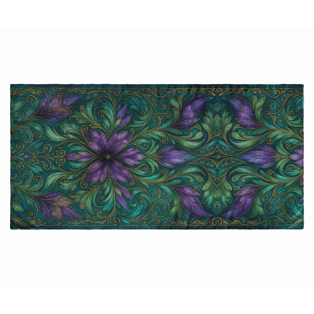 EMERALD BLOOM MANDALA SILK LONG LADIES SCARF