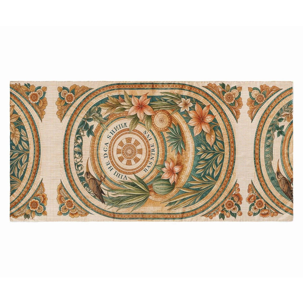 ANTIQUE MOSAIC GARDEN SILK LONG LADIES SCARF