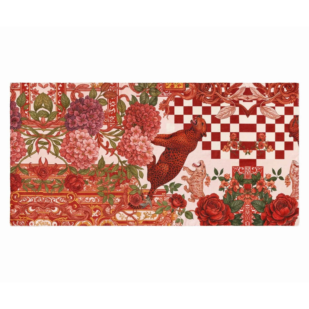 CRIMSON SILK LONG LADIES SCARF