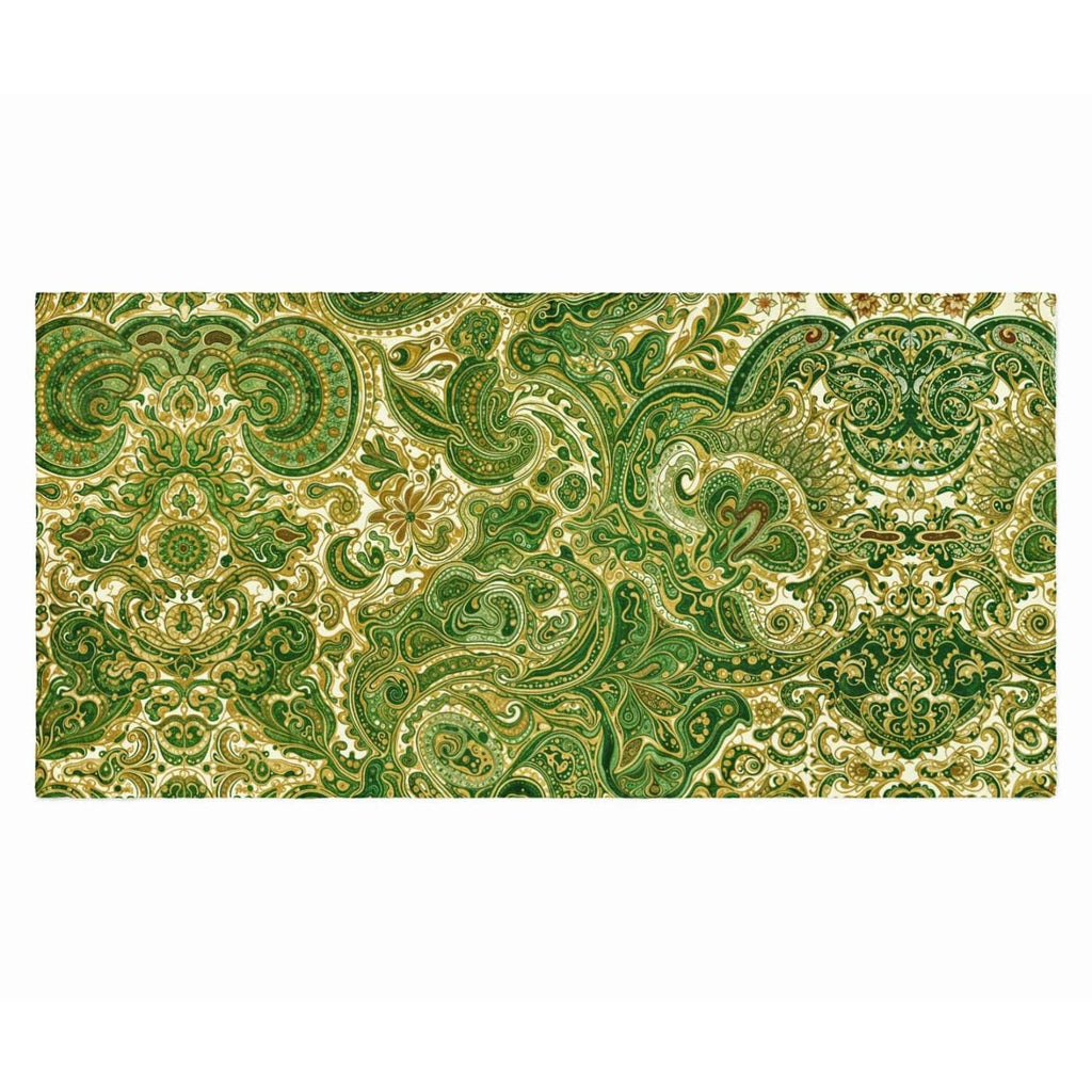 EMERALD PAISLEY SILK LONG LADIES SCARF