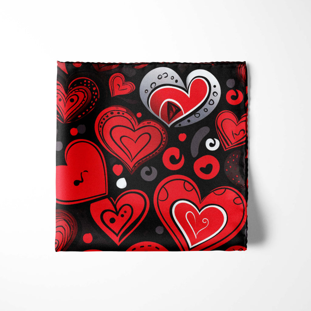 HEART LOVE SILK POCKET SQUARE - VALENTINE DAY COLLECTION