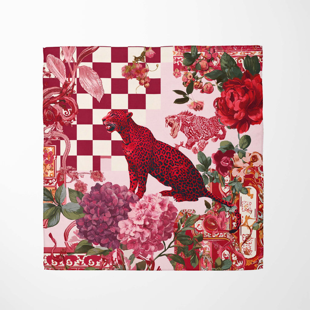 CRIMSON SILK HEAD SCARF