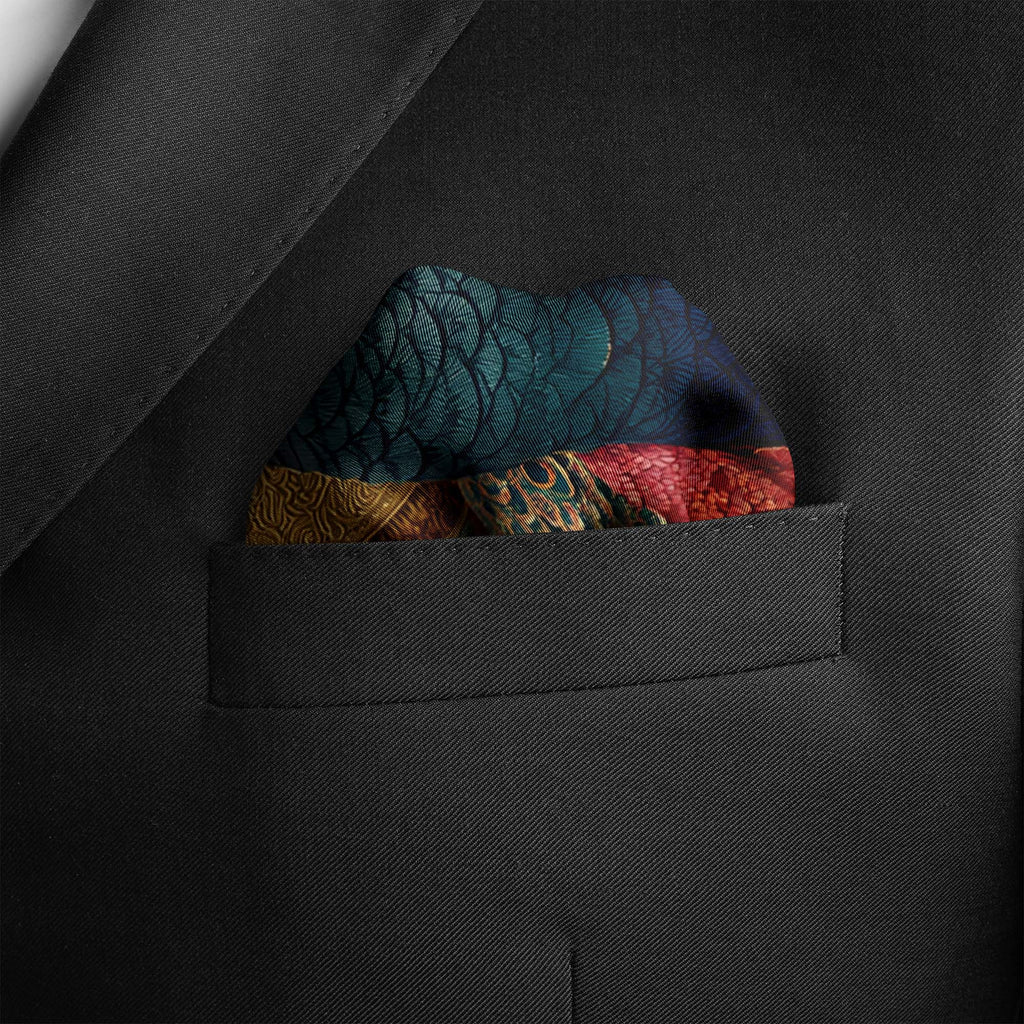 BOTANICAL ART SILK POCKET SQUARE