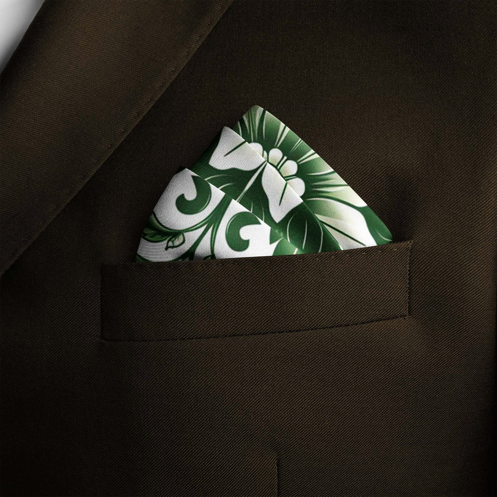 SCANDINAVIAN GREEN SILK POCET SQUARE