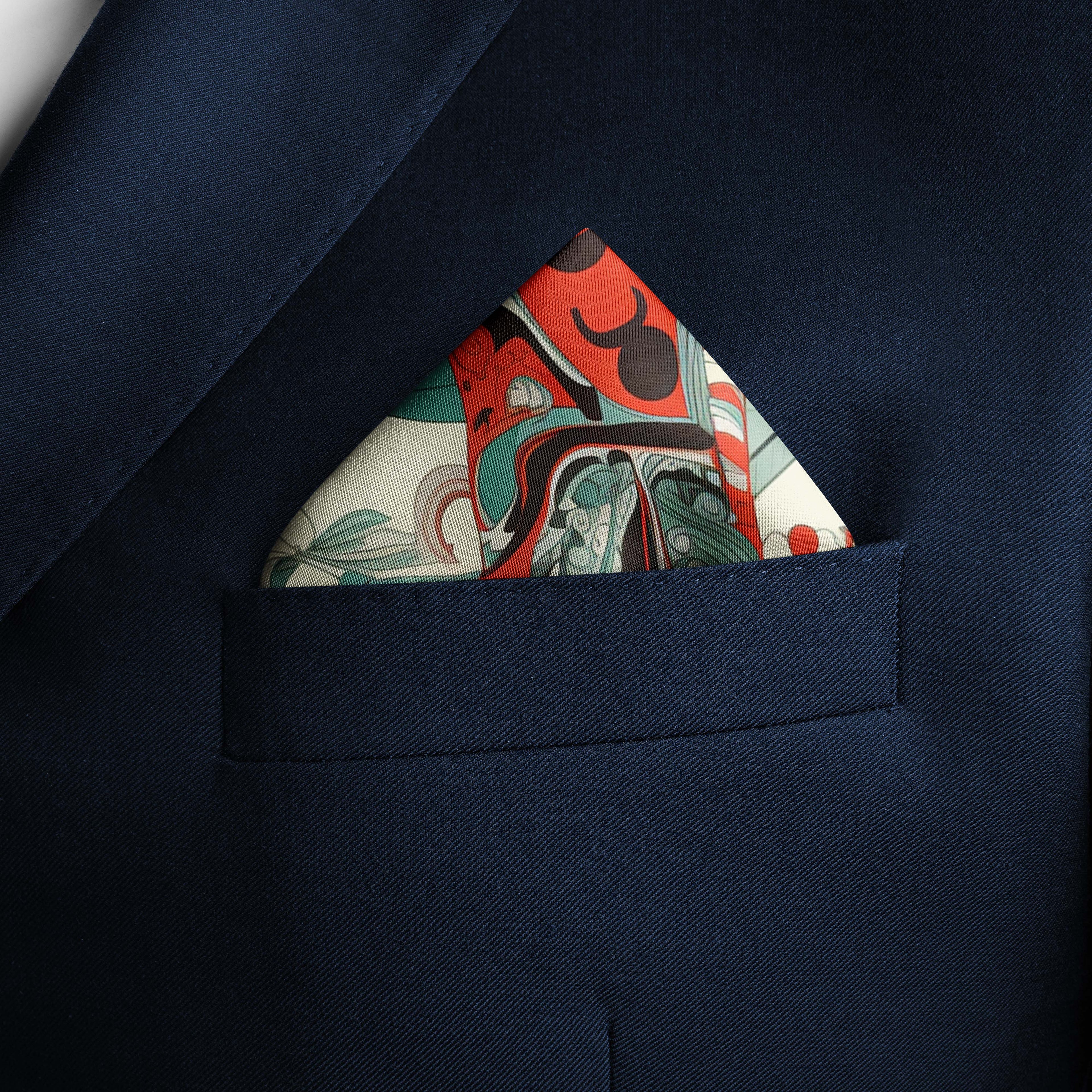 VINTAGE SOUTHWESTERN SILK POCKET SQUARE