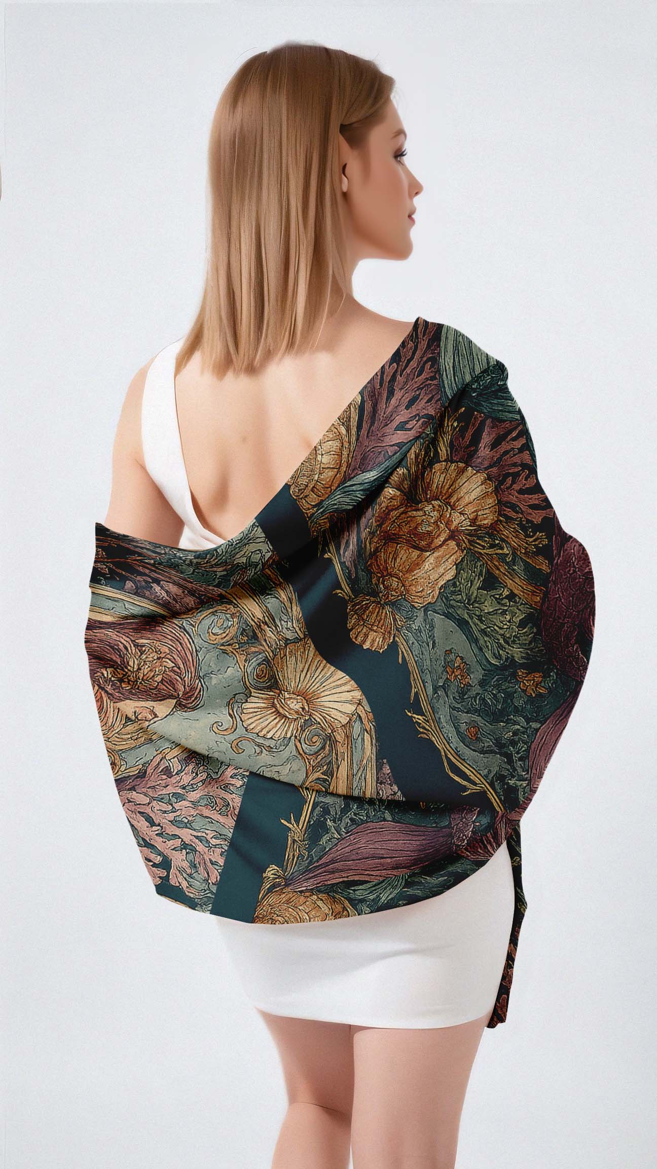 ART NOUVEAU SILK LONG LADIES SCARF