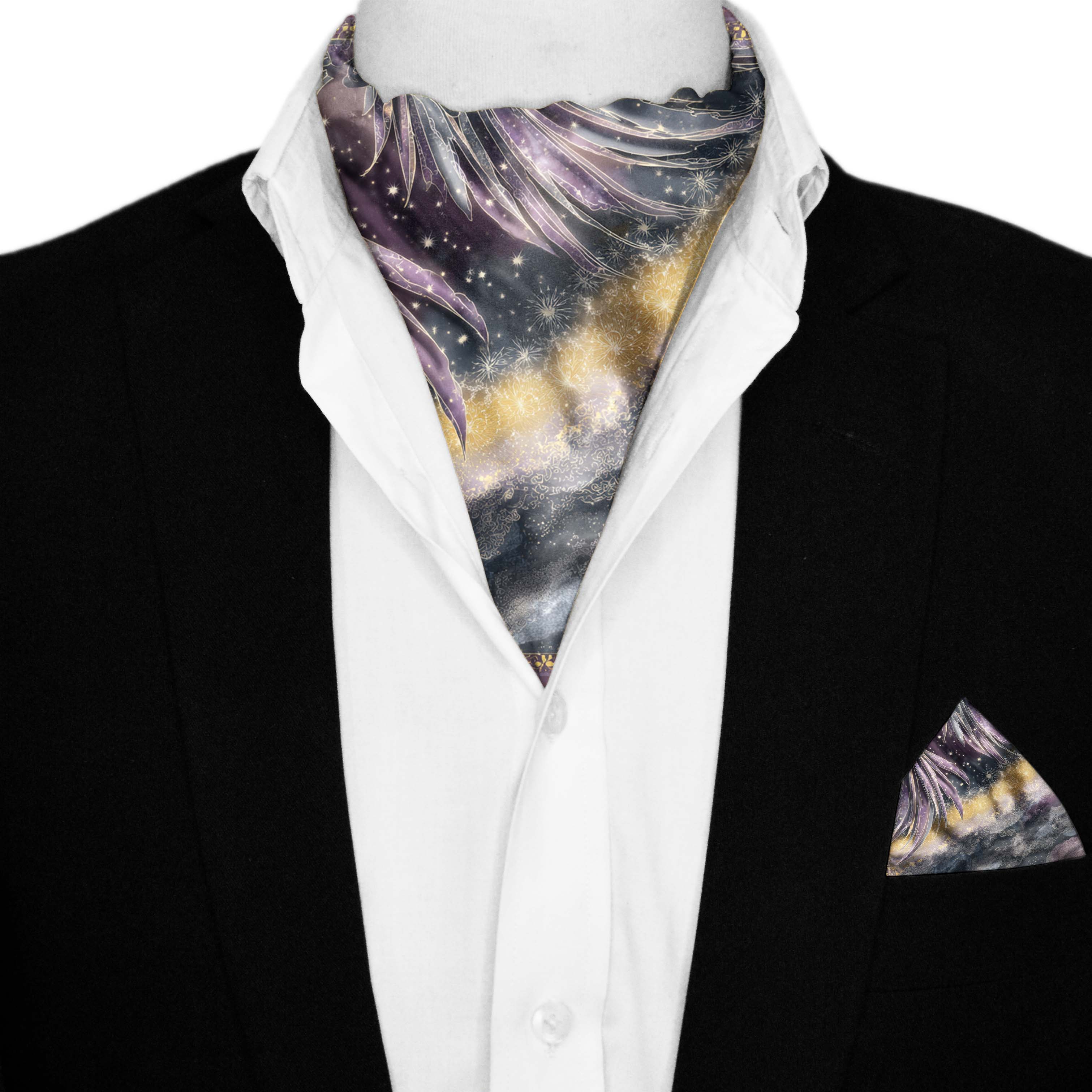 AURORA SILK ASCOT AND POCKET SQUARE SET – PREMIUM COLLECTION