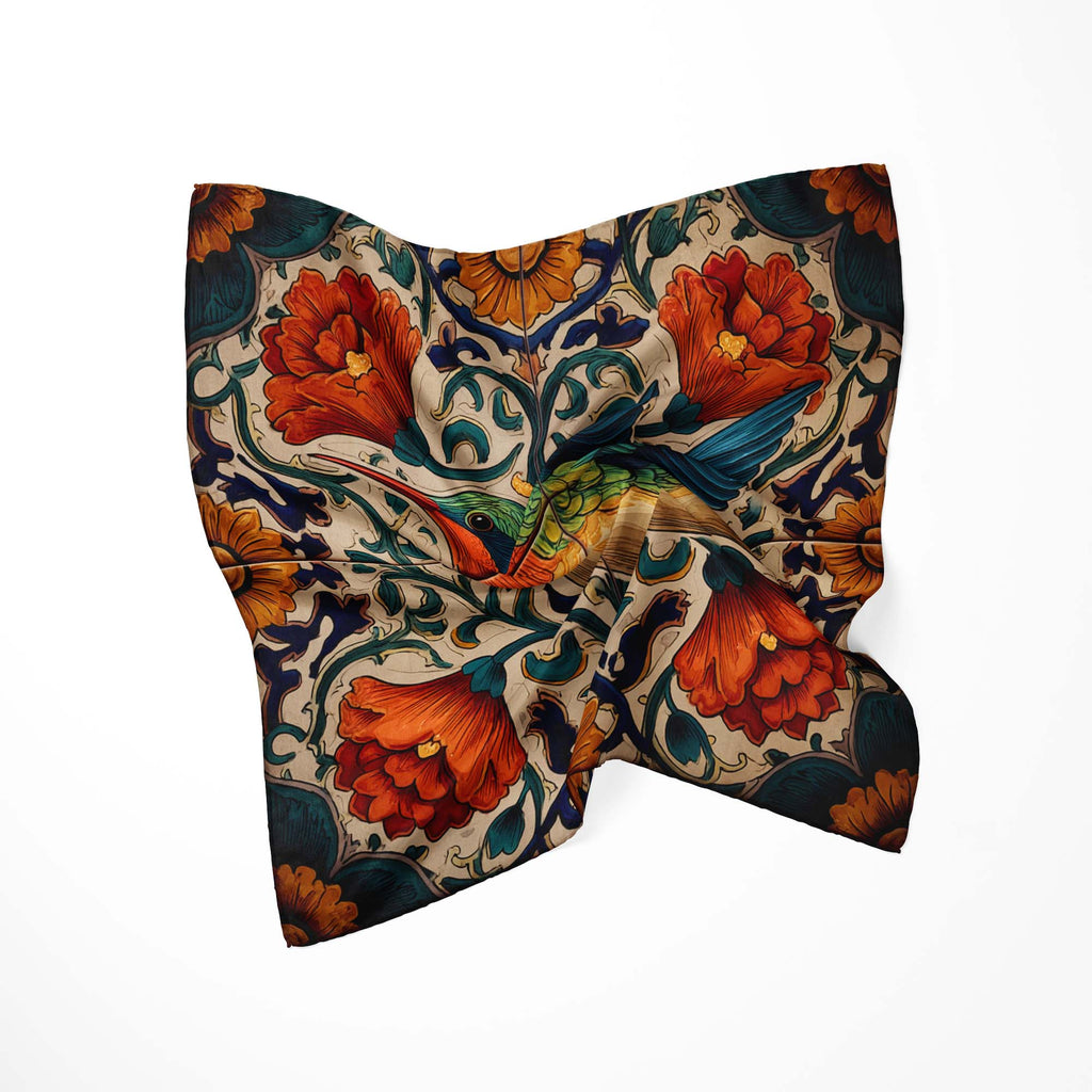 ROYAL HUMMINGBIRD SILK BANDANA