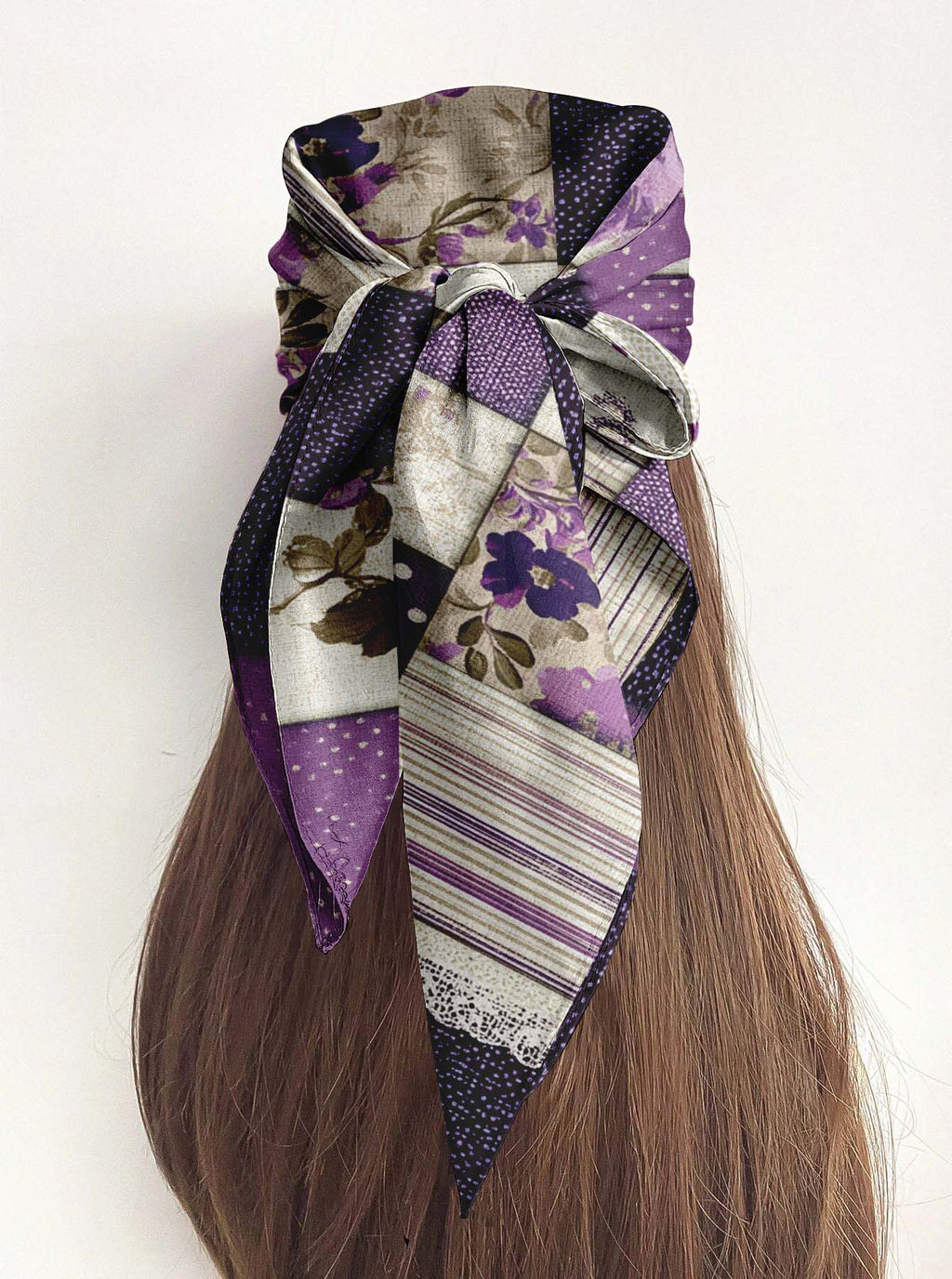 LAVENDER SILK HEAD SCARF