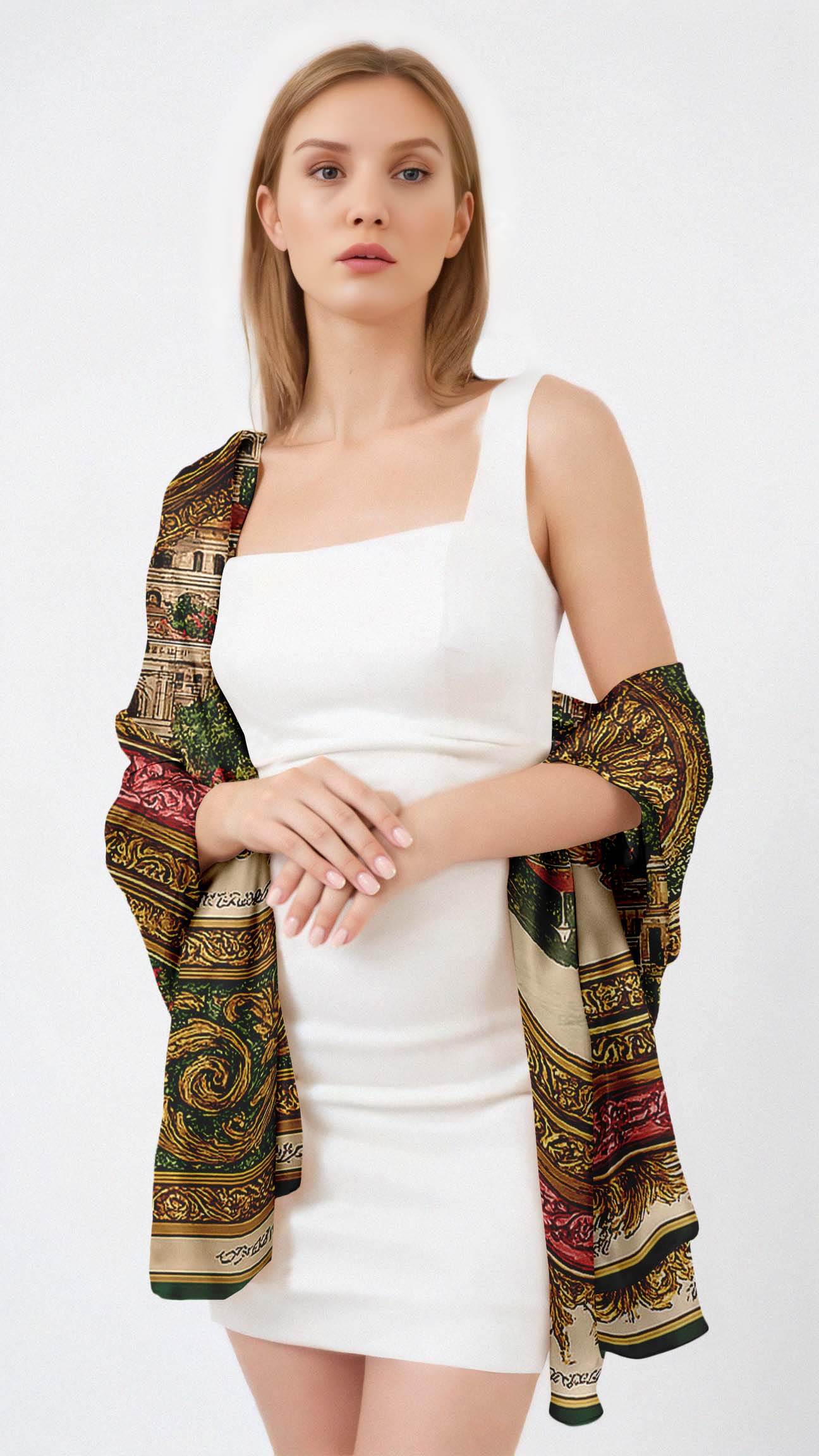 IMPERIAL FLORENTINE SILK LONG LADIES SCARF