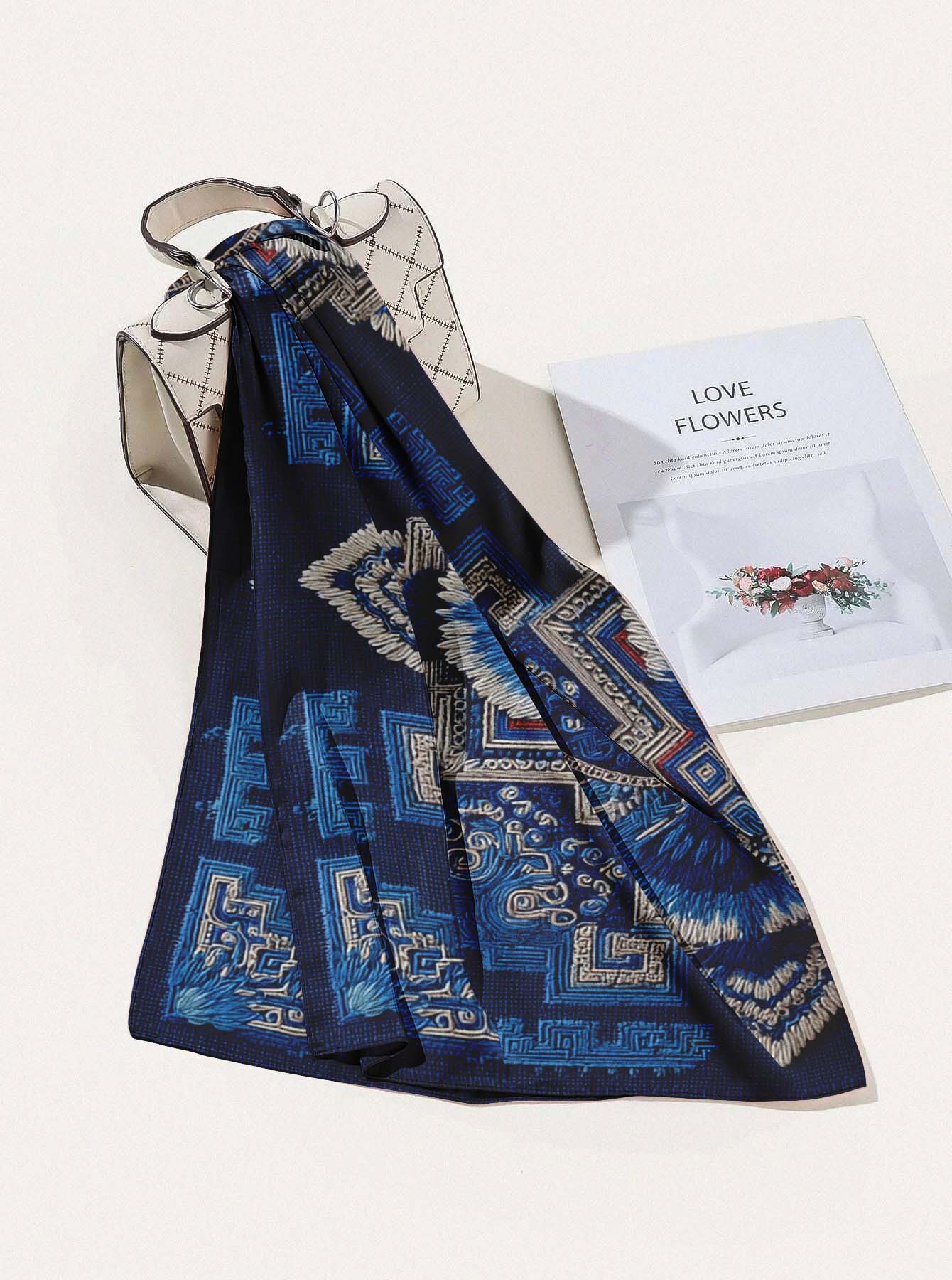 ROYAL INDIGO SILK HEAD SCARF