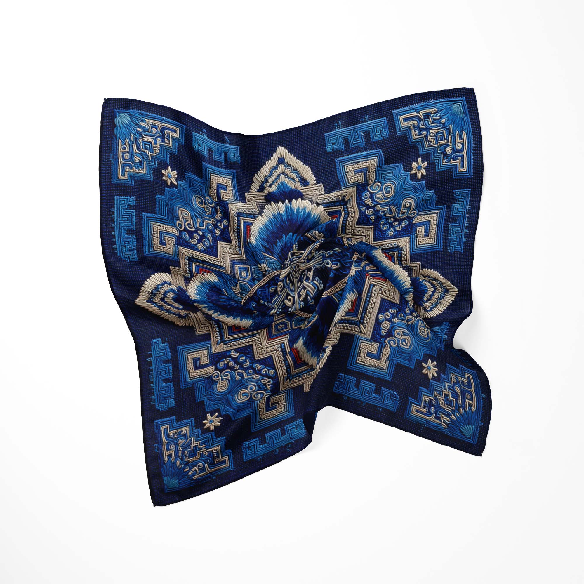 ROYAL INDIGO SILK BANDANA