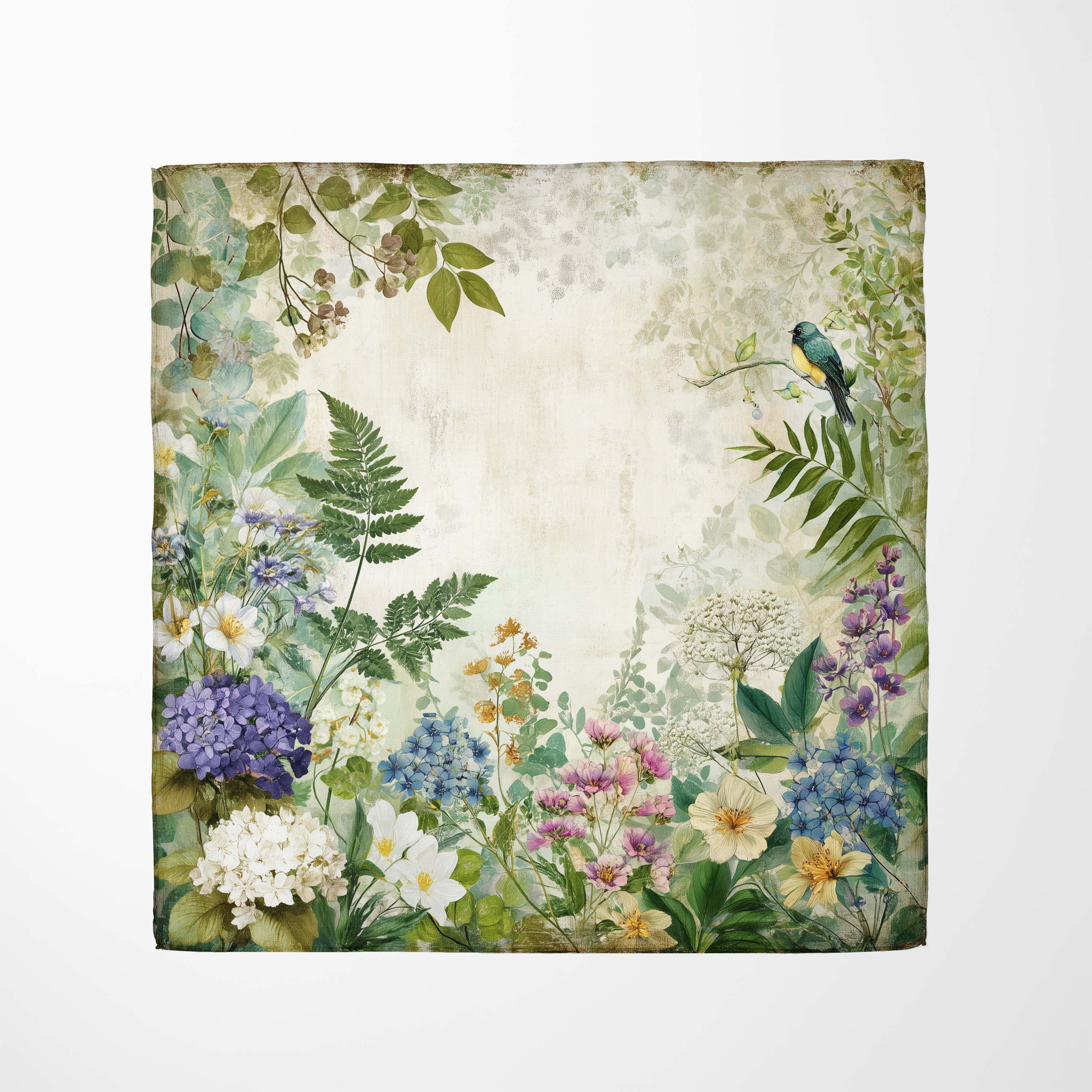 GARDEN WHISPER SILK HEAD SCARF