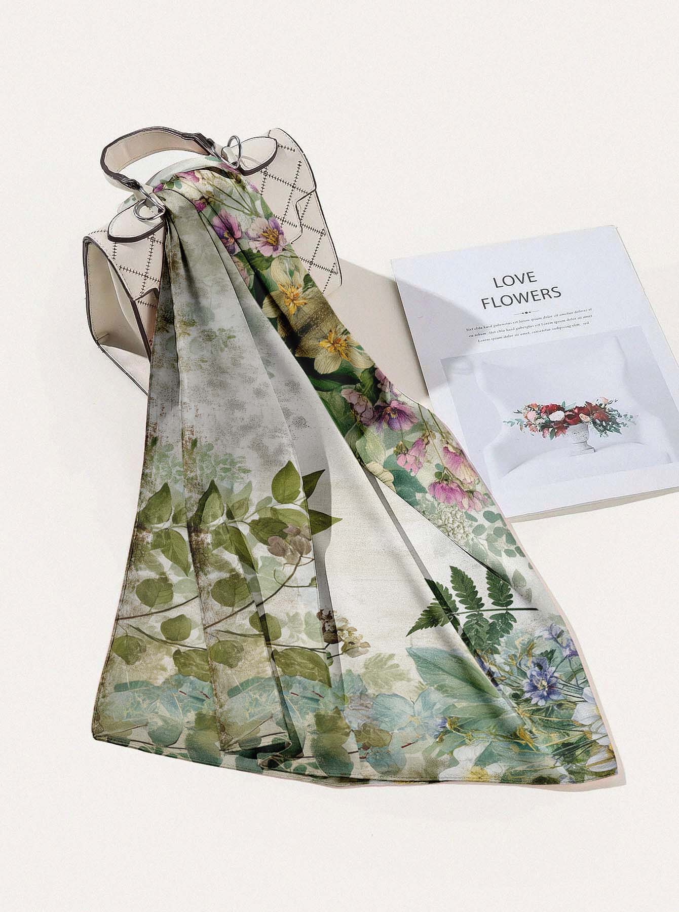 GARDEN WHISPER SILK HEAD SCARF