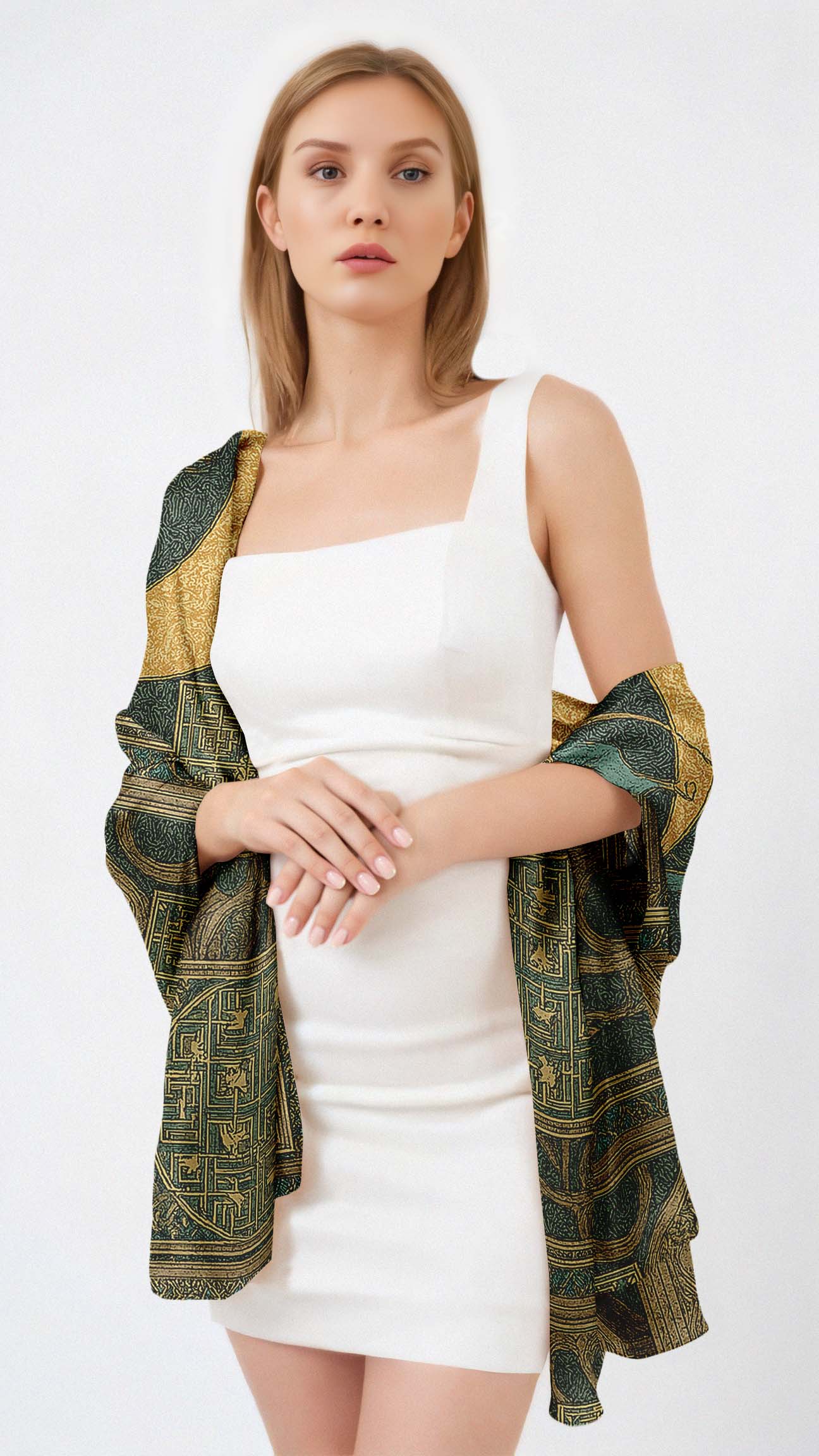 MYSTIC MOON SILK LONG LADIES SCARF