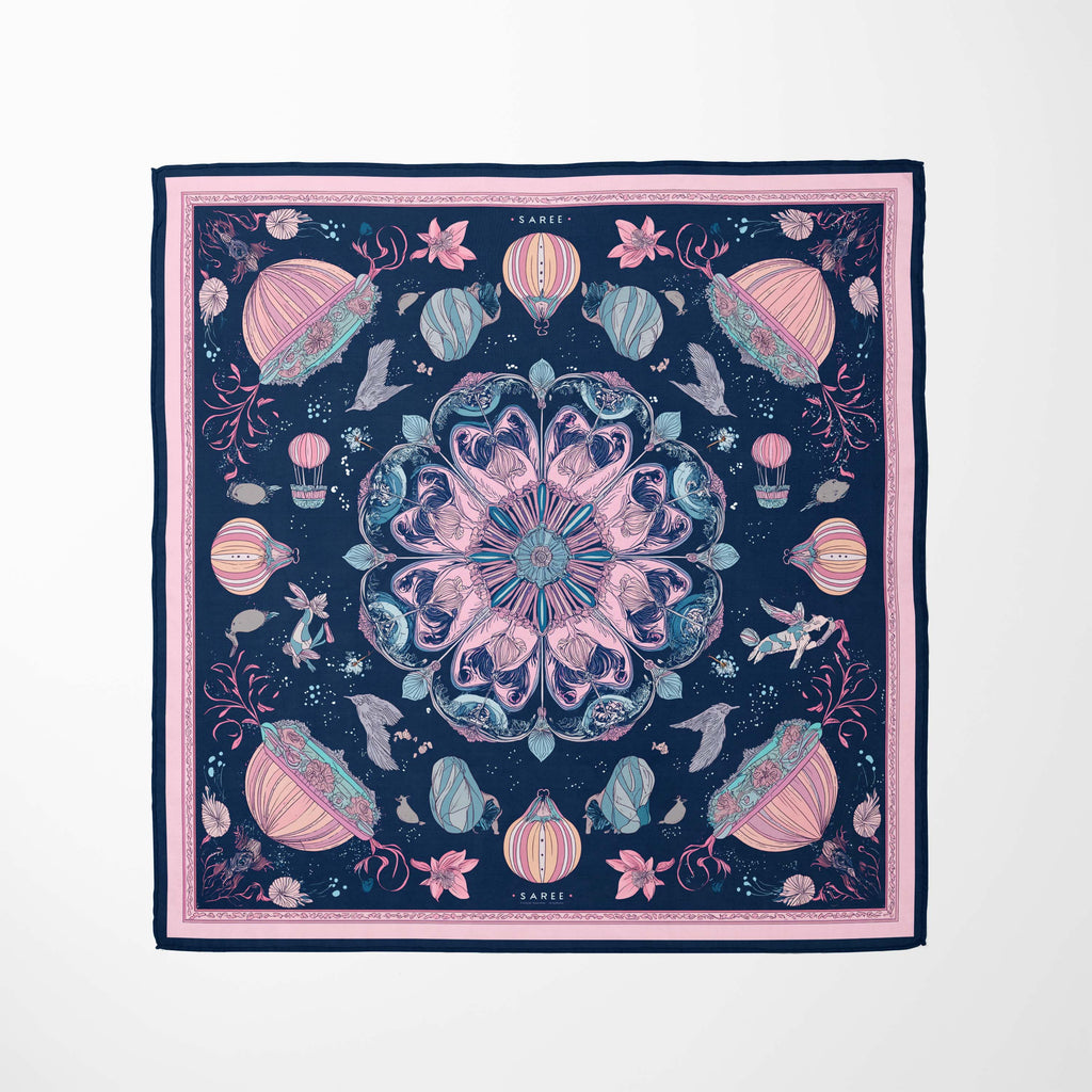CELESTIAL FLORAL NECK SCARF