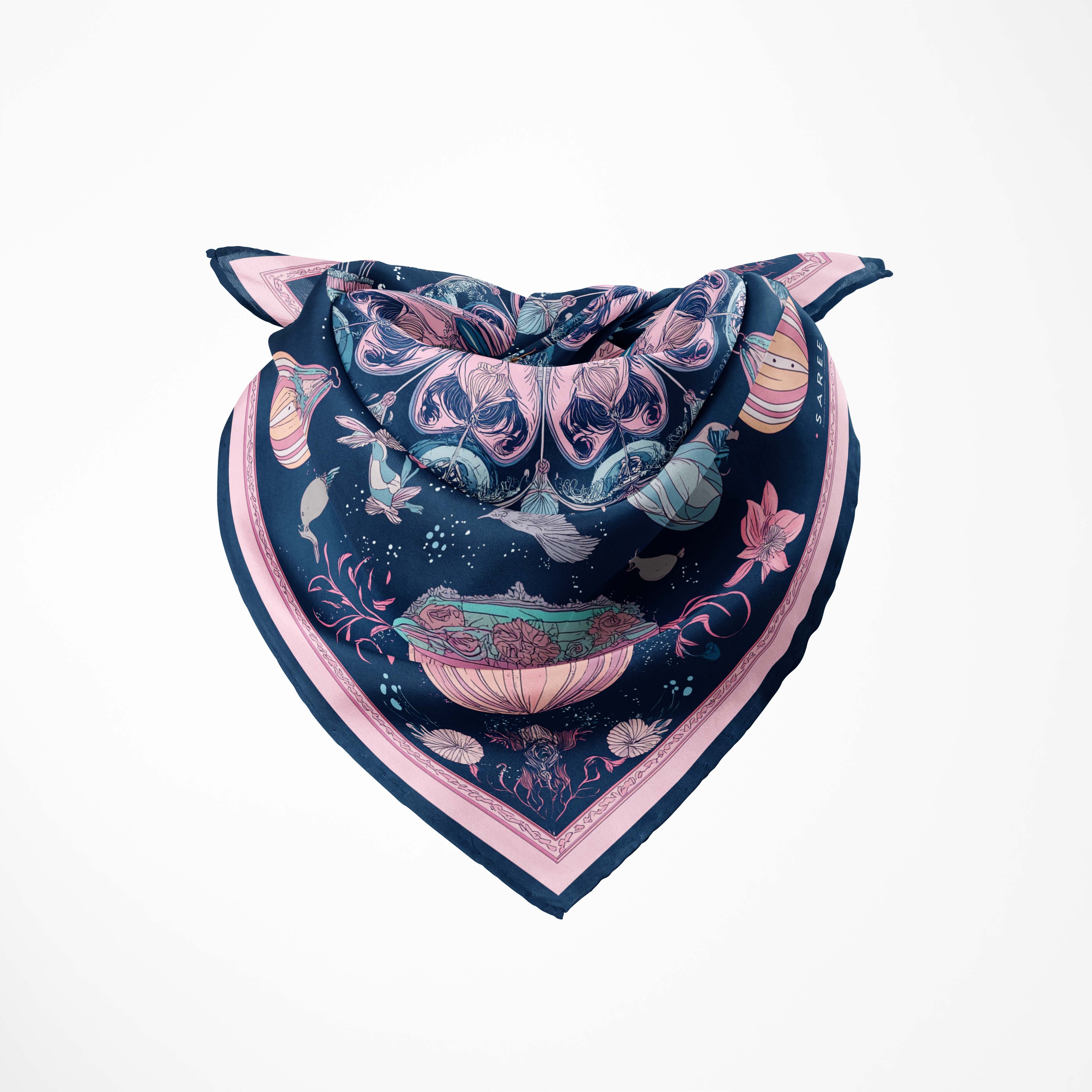 CELESTIAL FLORAL SILK BANDANA