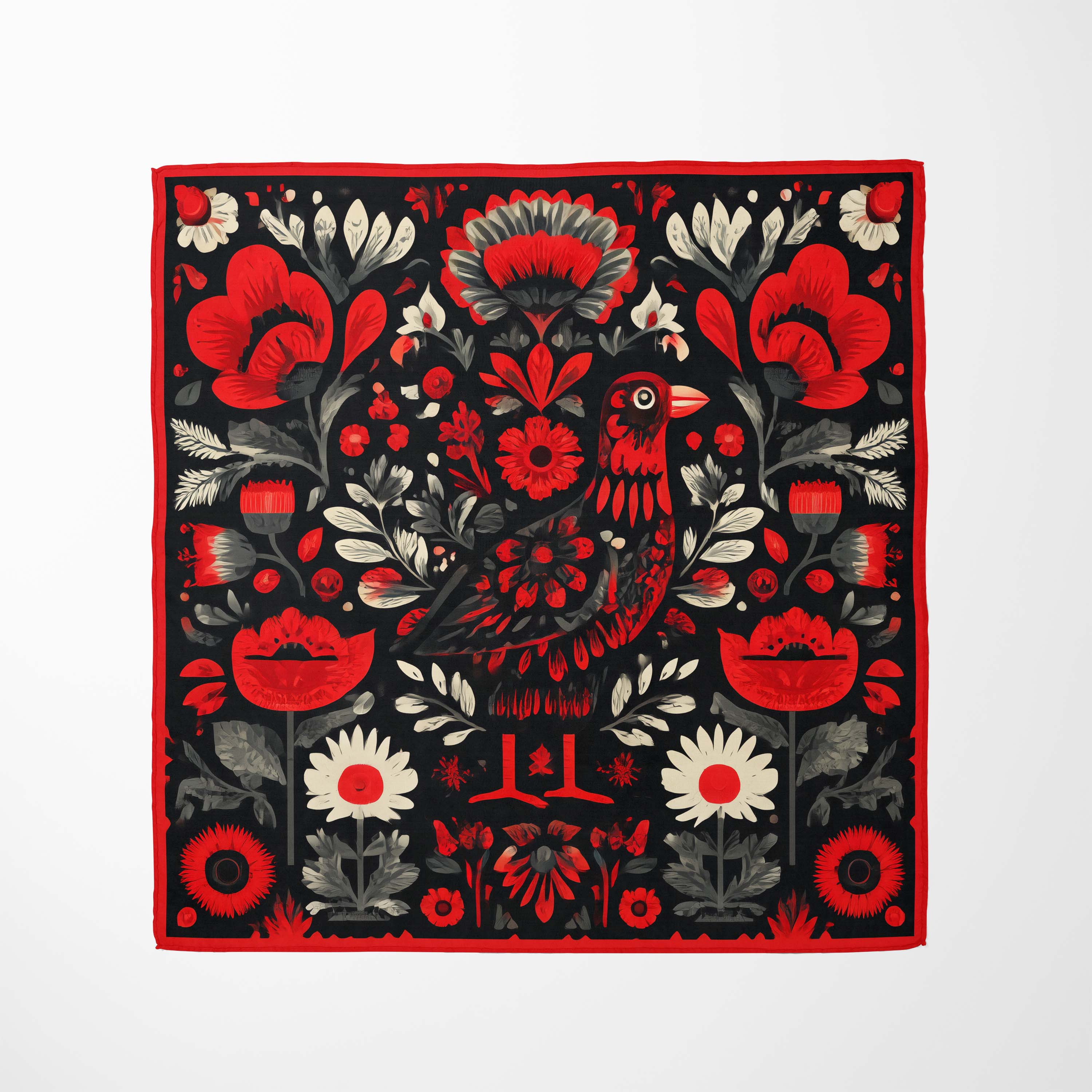 FLORAL OF ANIMAL NECK SCARF