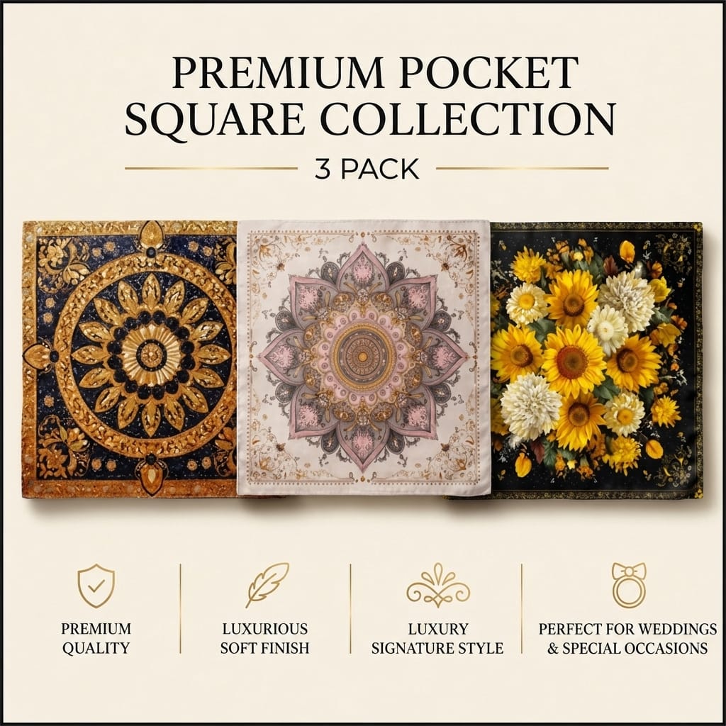 PACK OF 3 POCKET SQUARES