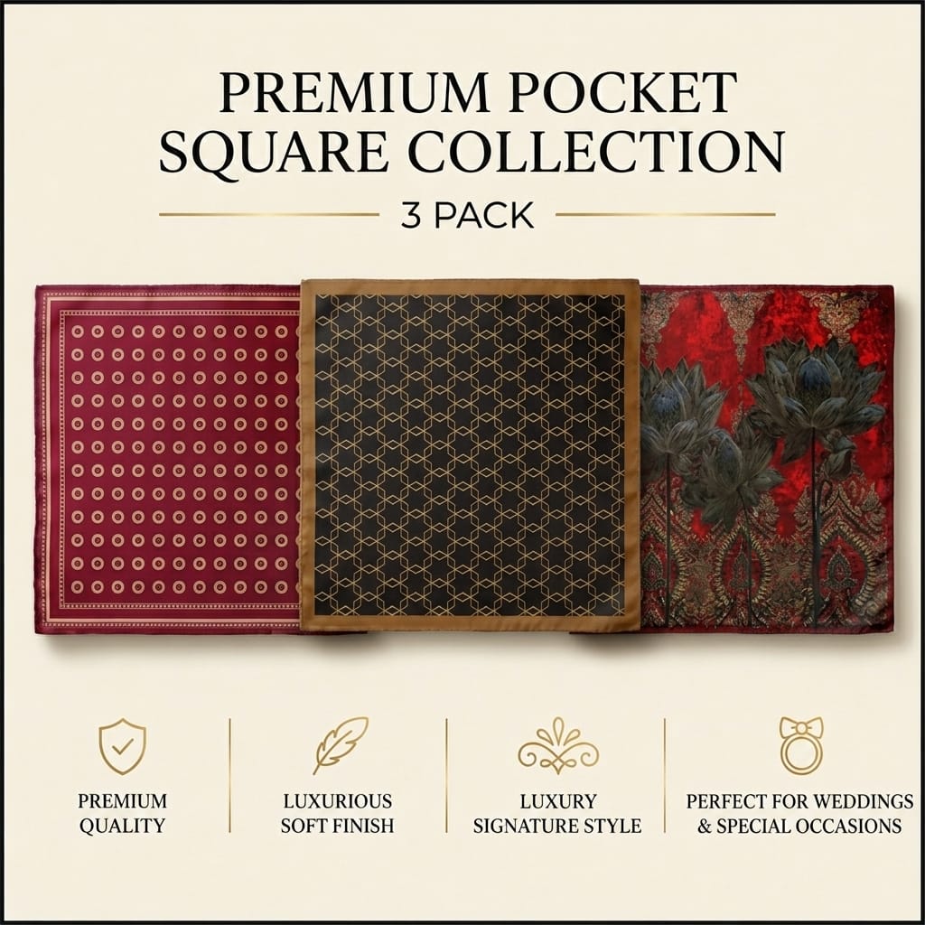 PACK OF 3 POCKET SQUARES
