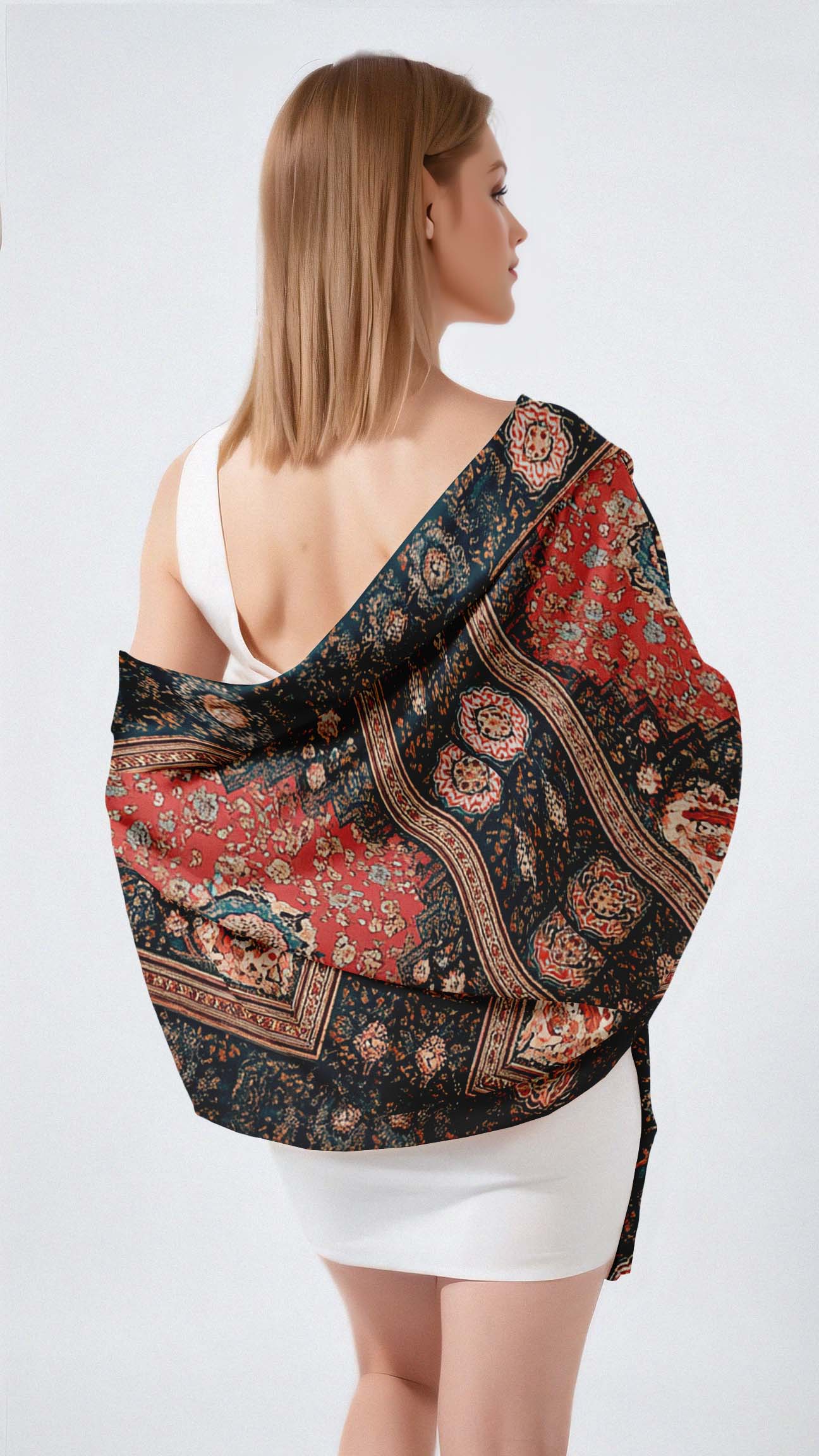 ROYAL PERSIAN SILK LONG LADIES SCARF