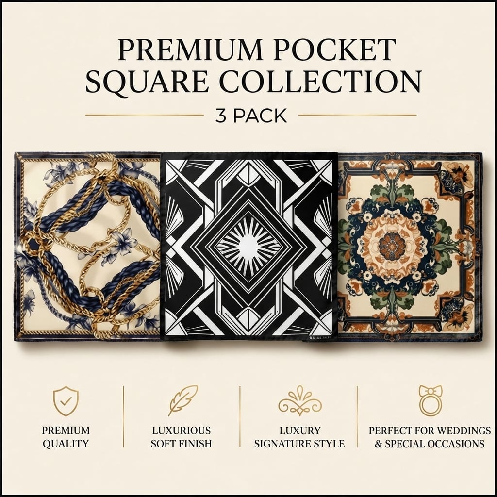 PACK OF 3 POCKET SQUARES