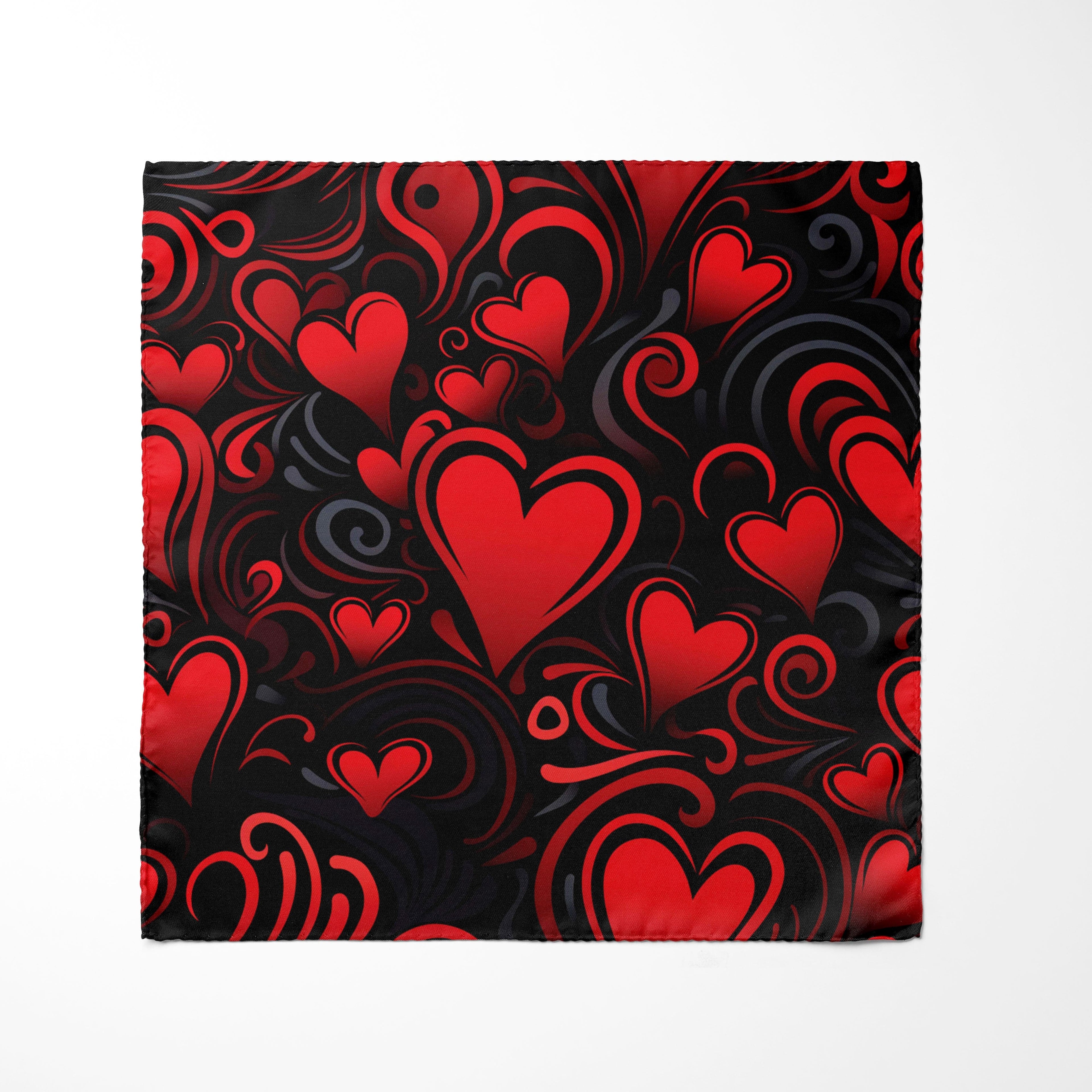 HEART SHAPE SILK POCKET SQUARE - VALENTINE DAY COLLECTION