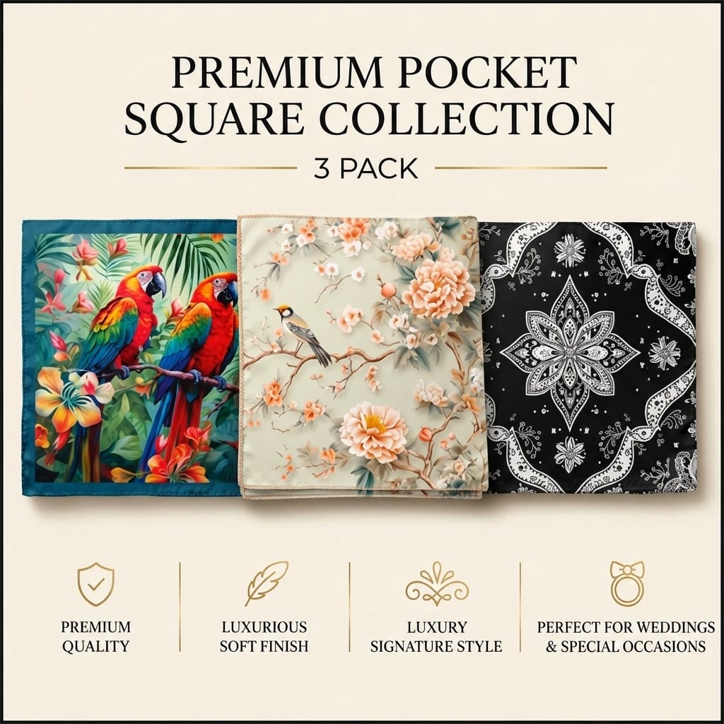 PACK OF 3 POCKET SQUARES