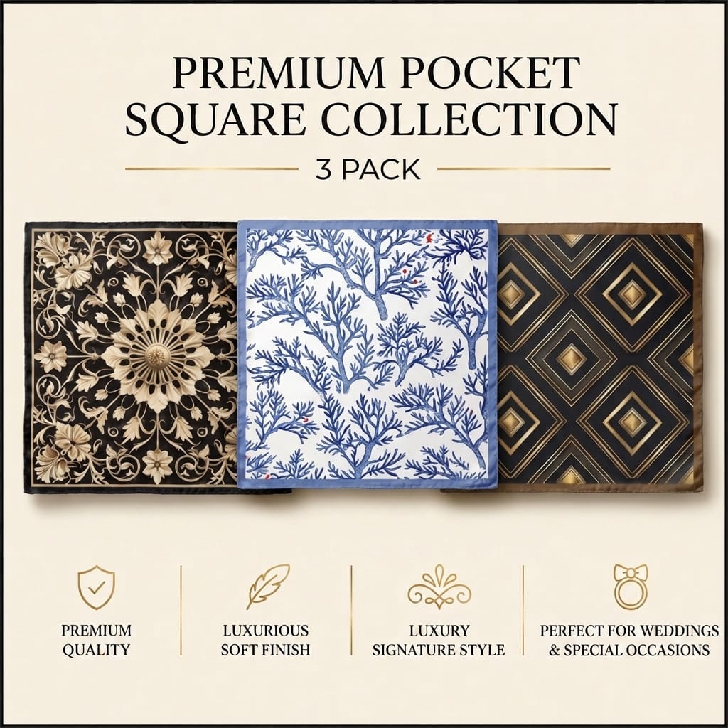 PACK OF 3 POCKET SQUARES