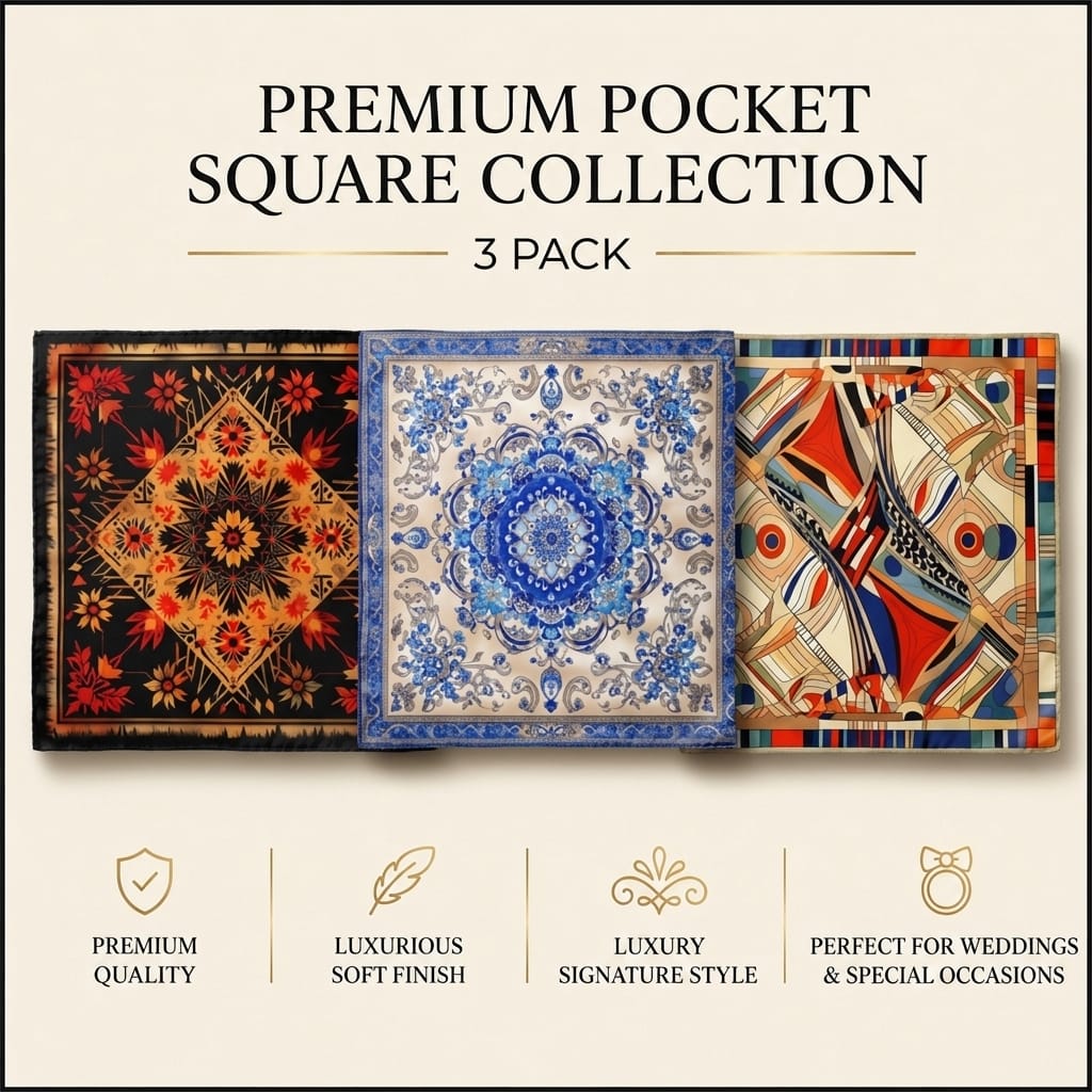 PACK OF 3 POCKET SQUARES